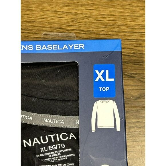 NEW XL Nautica Mens   Base Layer Long Sleeve‎ Top Black Extra Large NWT - Picture 3 of 7